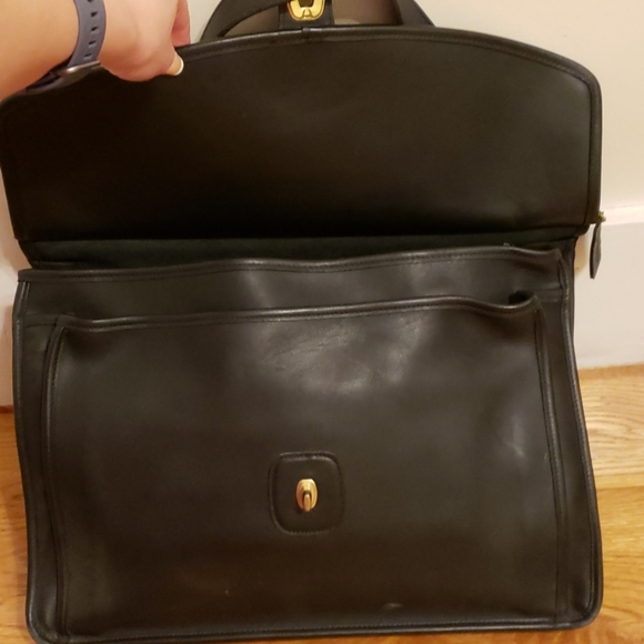 Black Coach Leather Vintage Briefcase Bag - Picture 3 of 6